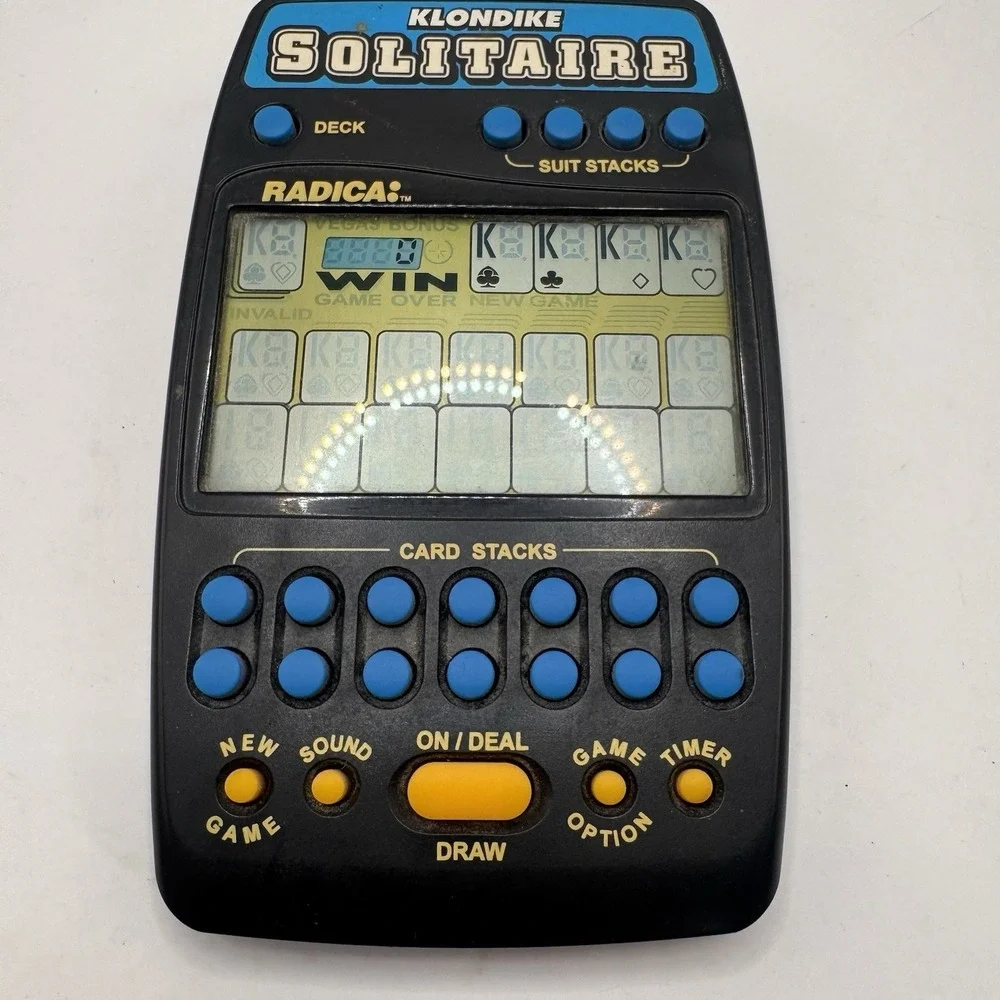 Klondike Solitaire Radica Model 2320 Electronic Handheld Game Big Screen TESTED